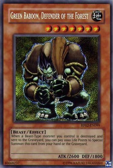 Green Baboon Defender of the Forest Retro Pack 2 Yu-Gi-Oh! card