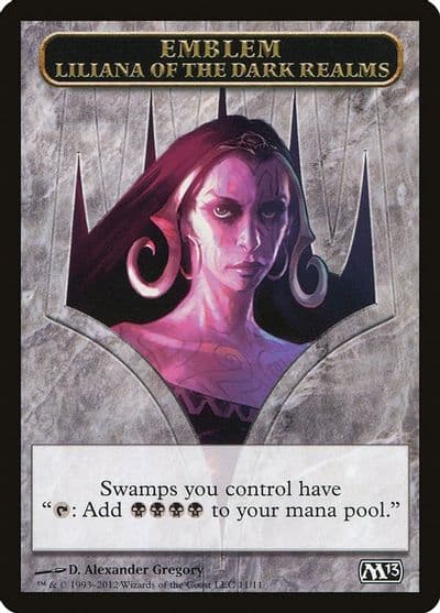 Emblem Liliana of the Dark Realms Magic 2013 (M13) Magic card
