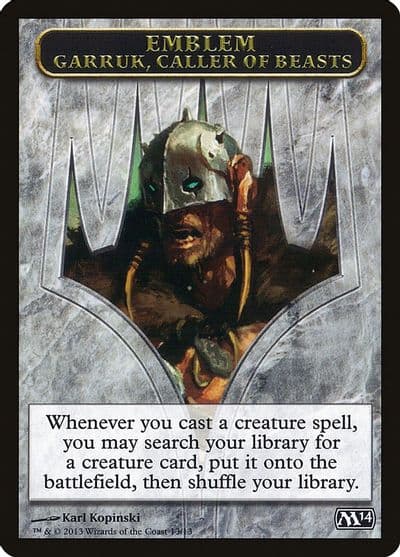 Emblem Garruk Caller of Beasts Magic 2014 (M14) Magic card