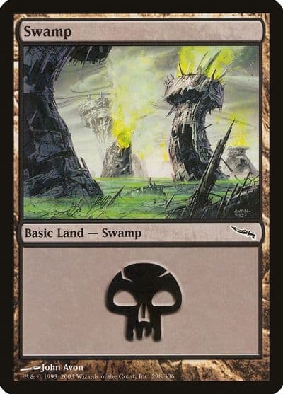 Swamp 298 Mirrodin Magic card