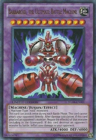 Barbaroid the Ultimate Battle Machine Yu-Gi-Oh! GX Manga Promotional Cards Yu-Gi-Oh! card