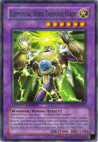Elemental Hero Thunder Giant Mattel Action Figure Promos: Series 1 Yu-Gi-Oh! card