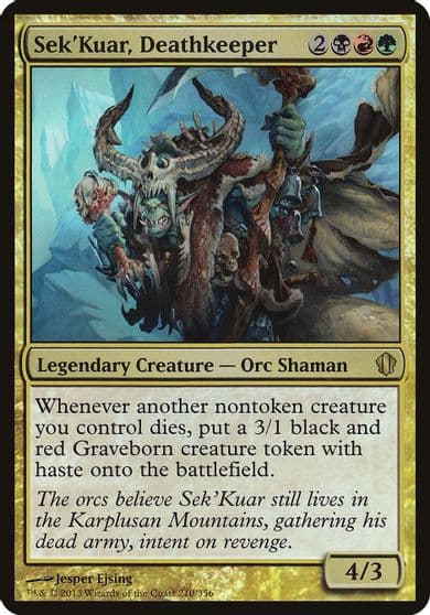 SekKuar Deathkeeper Commander 2013 Oversize Cards Magic card