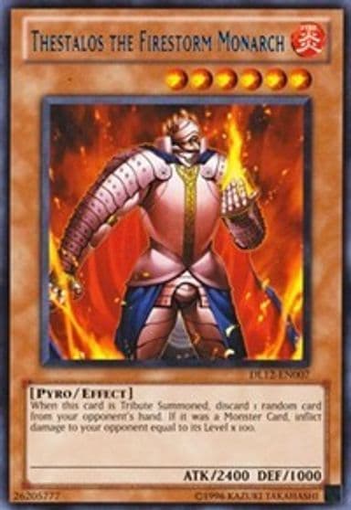 Thestalos the Firestorm Monarch Blue Duelist League Promo Yu-Gi-Oh! card