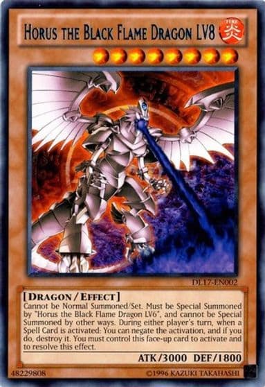 Horus the Black Flame Dragon LV8 Blue Duelist League Promo Yu-Gi-Oh! card