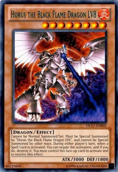 Horus the Black Flame Dragon LV8 Green Duelist League Promo Yu-Gi-Oh! card