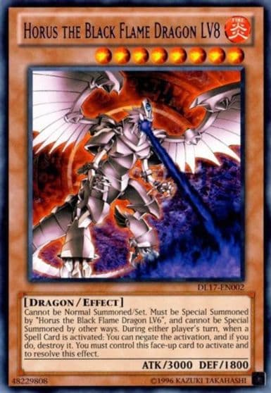 Horus the Black Flame Dragon LV8 Purple Duelist League Promo Yu-Gi-Oh! card