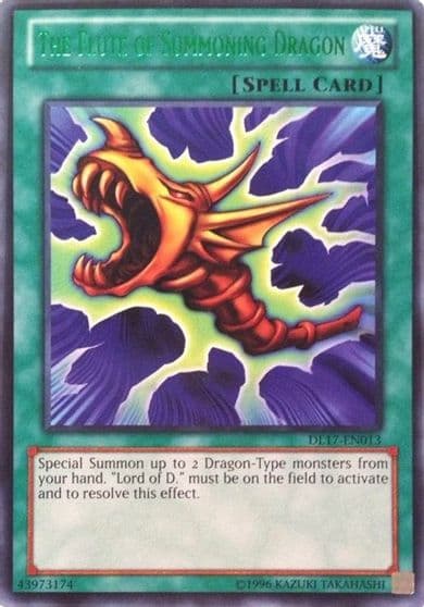 The Flute of Summoning Dragon Green Duelist League Promo Yu-Gi-Oh! card