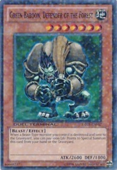 Green Baboon Defender of the Forest Duel Terminal 3 Yu-Gi-Oh! card
