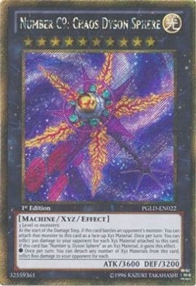 Number C9 Chaos Dyson Sphere Premium Gold Yu-Gi-Oh! card