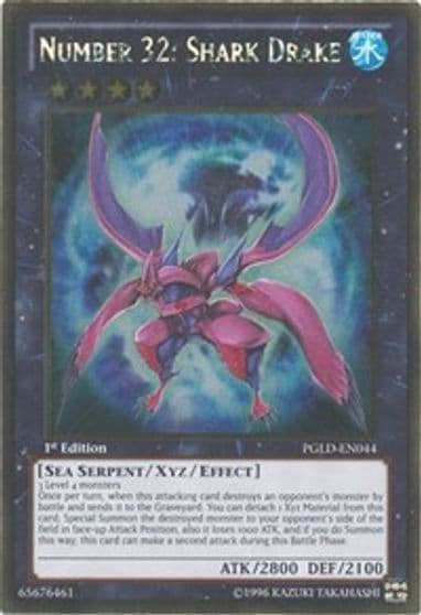 Number 32 Shark Drake Premium Gold Yu-Gi-Oh! card