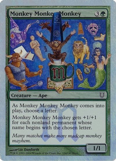 Monkey Monkey Monkey Alternate Foil Unhinged Magic card