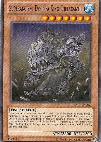 Superancient Deepsea King Coelacanth Starfoil Battle Pack Tournament Prize Cards Yu-Gi-Oh! card