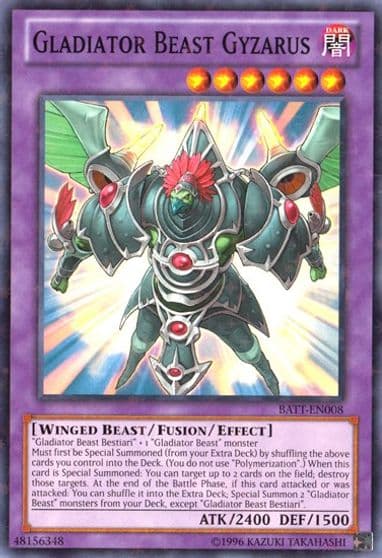 Gladiator Beast Gyzarus Starfoil Battle Pack Tournament Prize Cards Yu-Gi-Oh! card