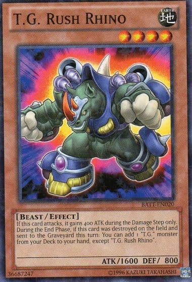 TG Rush Rhino Starfoil Battle Pack Tournament Prize Cards Yu-Gi-Oh! card