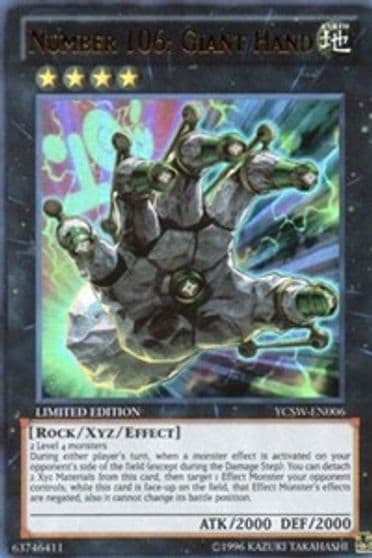 Number 106 Giant Hand Ultra Rare Yu-Gi-Oh! Championship Series Prize Cards Yu-Gi-Oh! card