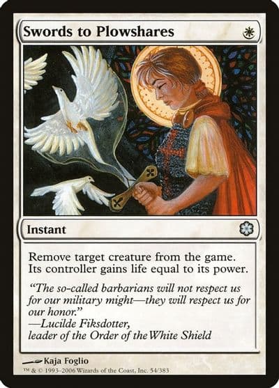 Swords to Plowshares Coldsnap Theme Deck Reprints Magic card
