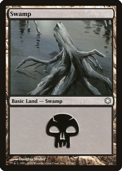 Swamp 377 Coldsnap Theme Deck Reprints Magic card
