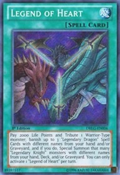 Legend of Heart Dragons of Legend Yu-Gi-Oh! card