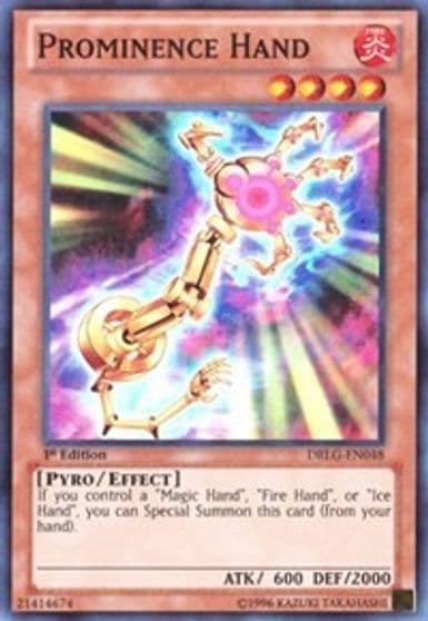 Prominence Hand Dragons of Legend Yu-Gi-Oh! card
