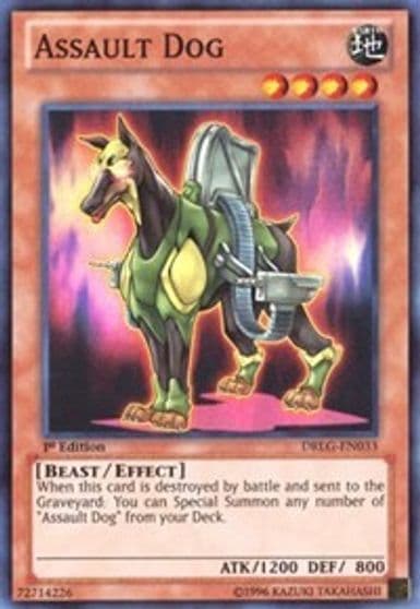 Assault Dog Dragons of Legend Yu-Gi-Oh! card