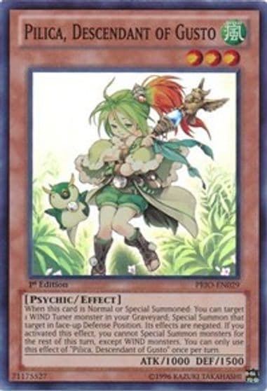 Pilica Descendant of Gusto Primal Origin Yu-Gi-Oh! card