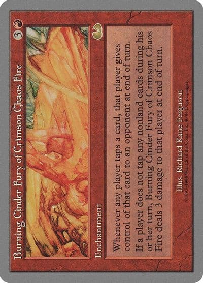 Burning Cinder Fury of Crimson Chaos Fire Unglued Magic card