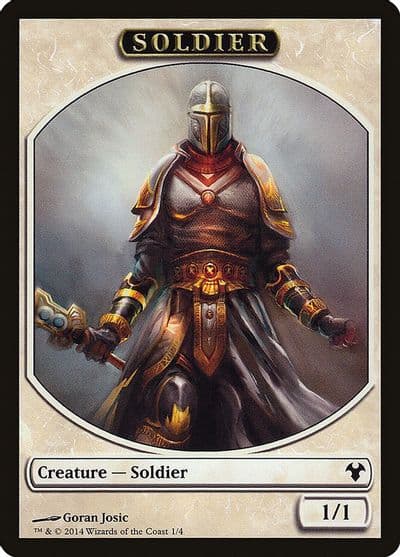 Soldier Spirit Double Sided Token Magic Modern Event Deck Magic card