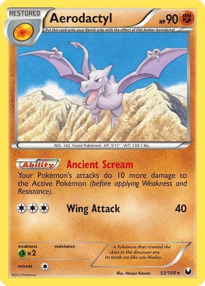 Aerodactyl Dark Explorers Pokemon card