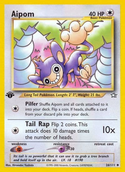 Aipom Neo Genesis Pokemon card