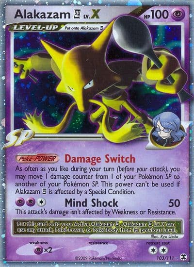 Alakazam E4 Lv.X Rising Rivals Pokemon card
