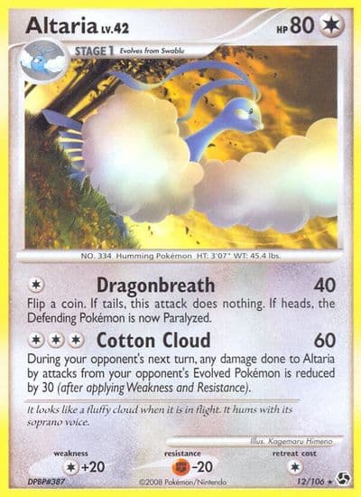 Altaria Great Encounters Pokemon card