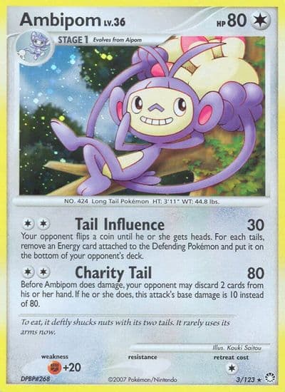 Ambipom Mysterious Treasures Pokemon card