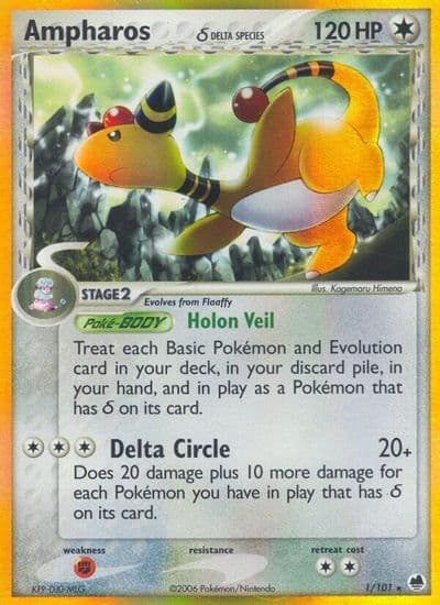 Ampharos (Delta Species) Dragon Frontiers Pokemon card