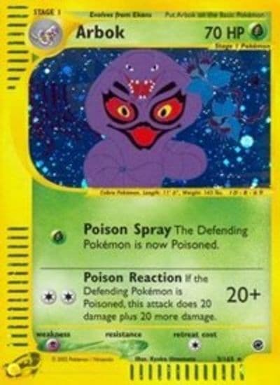 Arbok (3) Expedition Pokemon card