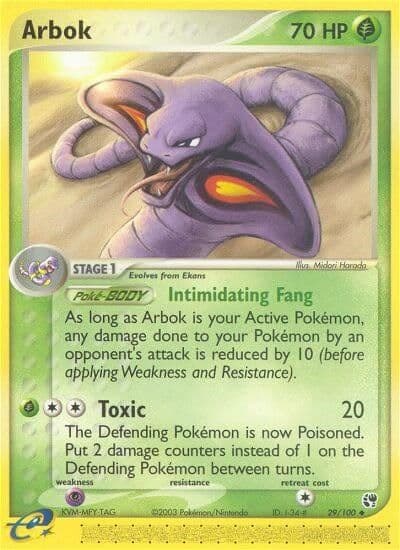 Arbok Sandstorm Pokemon card