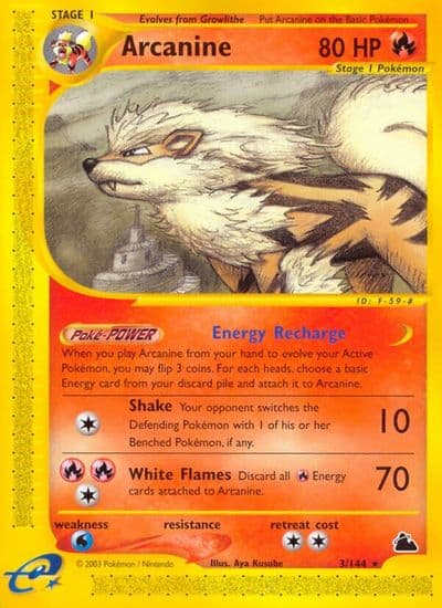 Arcanine (3) Skyridge Pokemon card