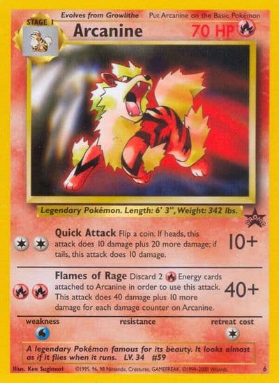 Arcanine WoTC Promo Pokemon card