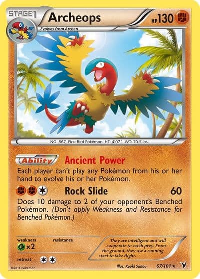 Archeops Noble Victories Pokemon card