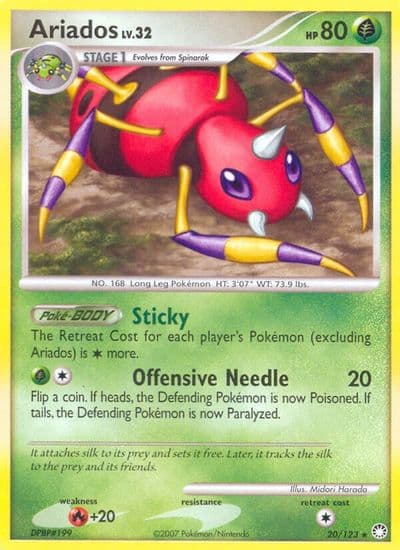 Ariados Mysterious Treasures Pokemon card