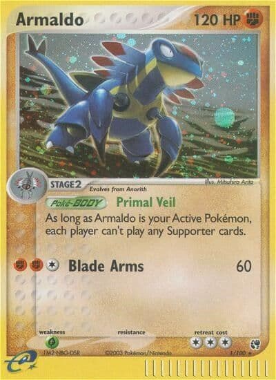 Armaldo Sandstorm Pokemon card