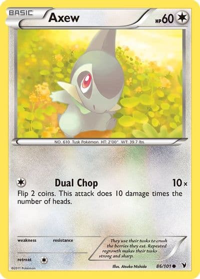 Axew Noble Victories Pokemon card