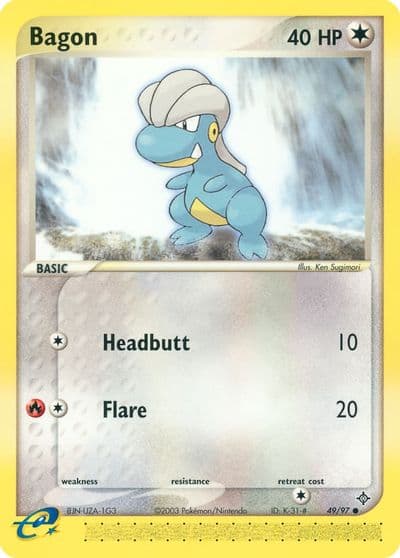 Bagon Dragon Pokemon card