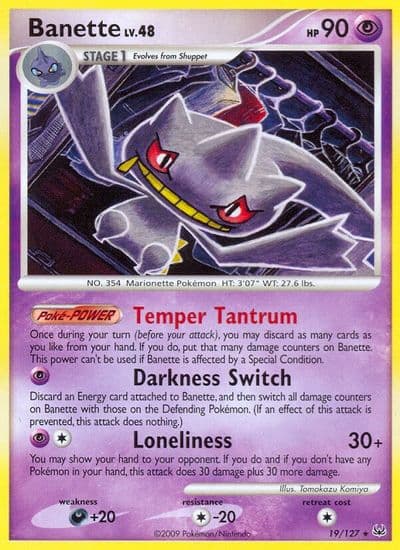 Banette Platinum Pokemon card
