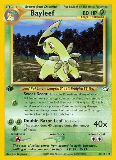 Bayleef (29) Neo Genesis Pokemon card