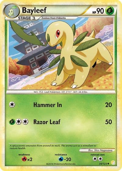 Bayleef HeartGold SoulSilver Pokemon card