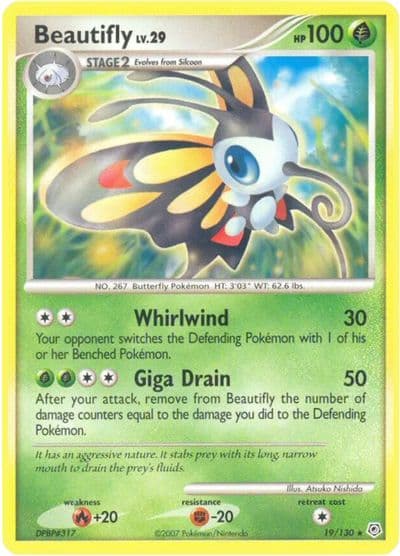 Beautifly Diamond and Pearl Pokemon card