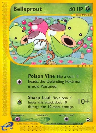 Bellsprout (68) Aquapolis Pokemon card