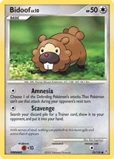 Bidoof Diamond and Pearl Pokemon card