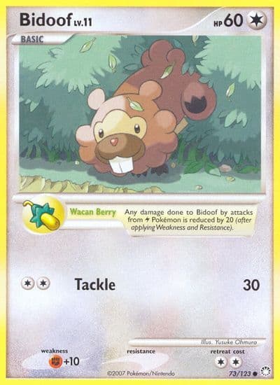Bidoof Mysterious Treasures Pokemon card